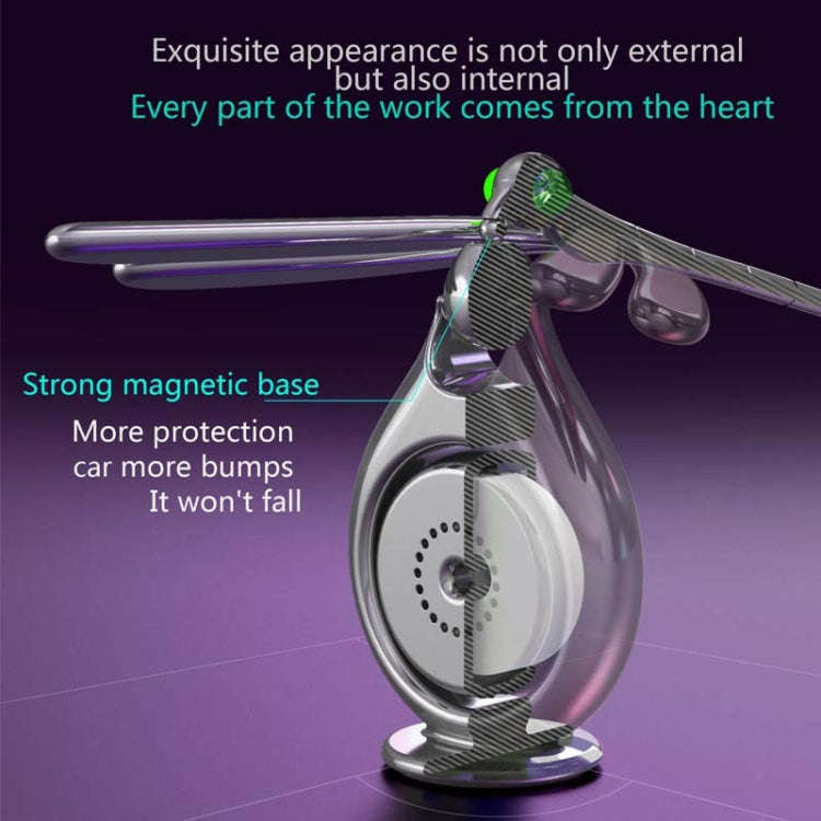 Car Aromatherapy Rotating Balance Dragonfly Creative Perfume Decoration(Silver)
