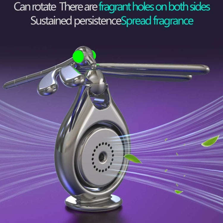 Car Aromatherapy Rotating Balance Dragonfly Creative Perfume Decoration(Silver)