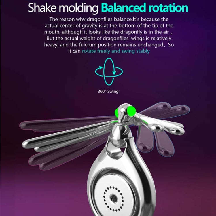 Car Aromatherapy Rotating Balance Dragonfly Creative Perfume Decoration(Silver)