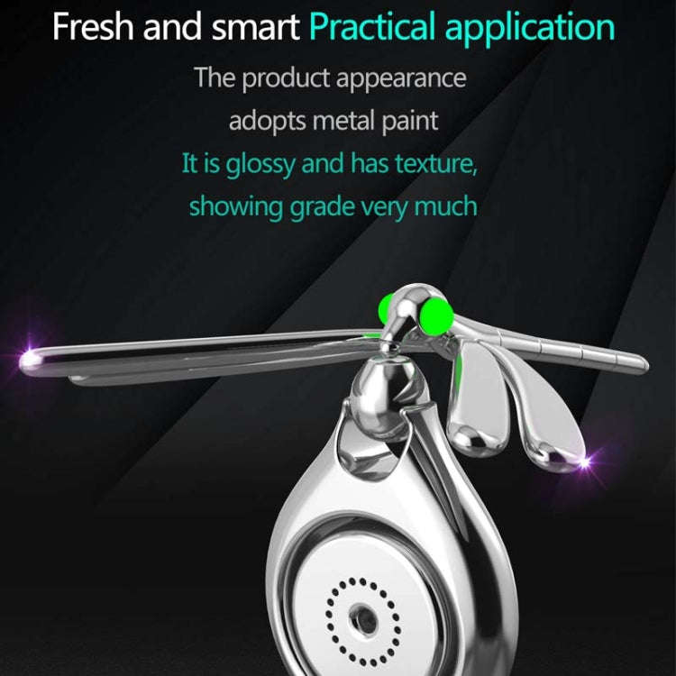 Car Aromatherapy Rotating Balance Dragonfly Creative Perfume Decoration(Silver)