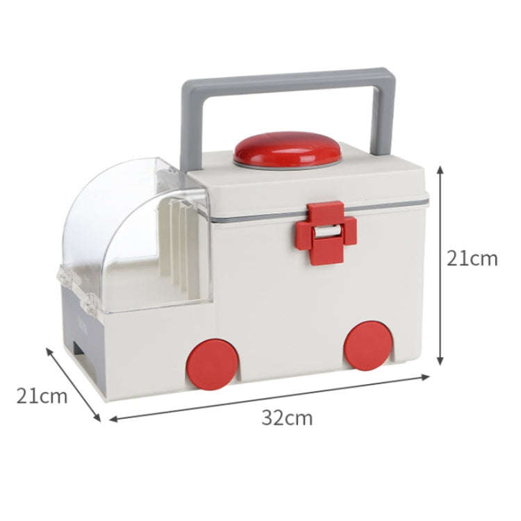 Ambulance First Aid Box Family Medicine Box Household Large Double-layer Medicine Box(Green)
