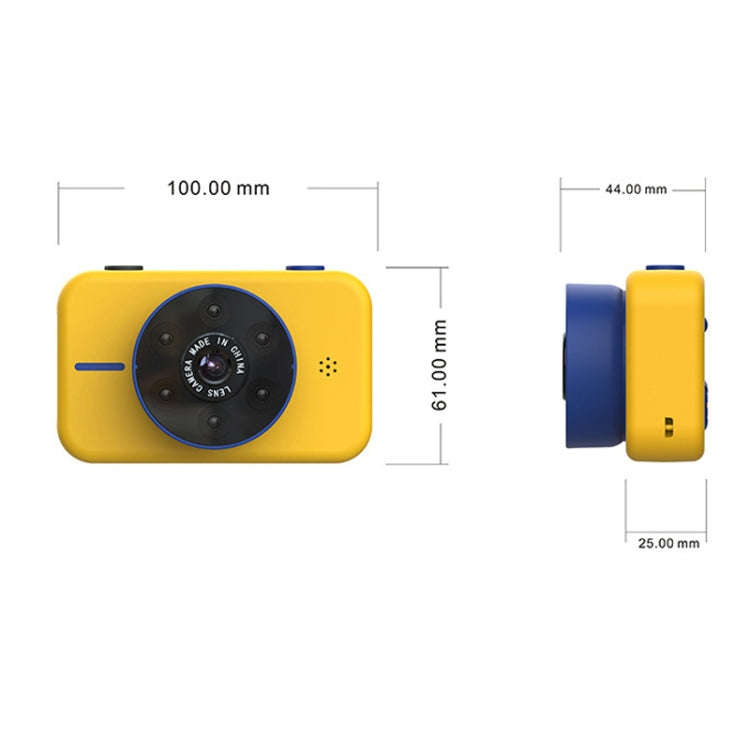 4K HD Mini Children Camera Front and Rear Dual Camera 50 Million Pixel Digital Camera(Yellow)