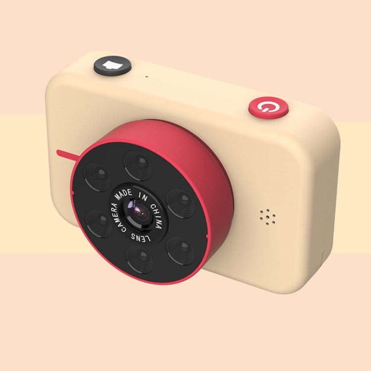 4K HD Mini Children Camera Front and Rear Dual Camera 50 Million Pixel Digital Camera(Apricot)
