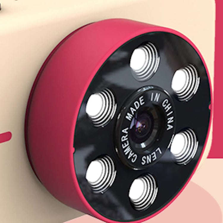 4K HD Mini Children Camera Front and Rear Dual Camera 50 Million Pixel Digital Camera(Apricot)
