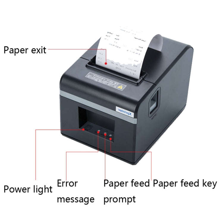 Xprinter XP-N160II Thermal Ticket Printing Machine Bluetooth Receipt Printer, Style:EU Plug(Gray)