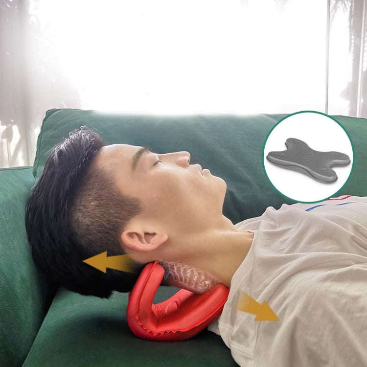 Cervical Spine Pillow Stretching Massager Orthosis Portable Neck Pillow(Gray)
