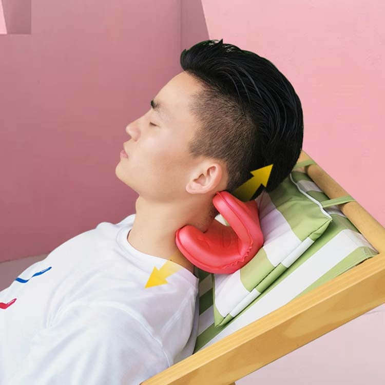 Cervical Spine Pillow Stretching Massager Orthosis Portable Neck Pillow(Gray)