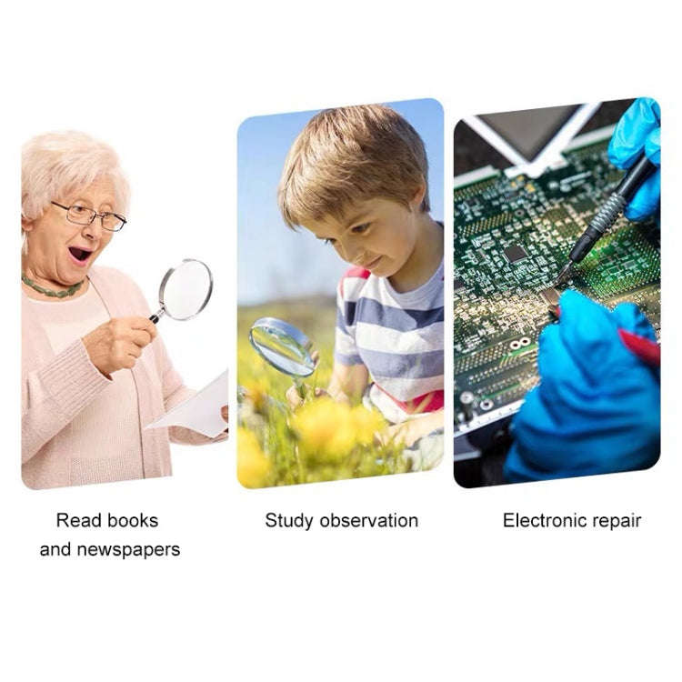 Handheld High-definition Lens with LED Light Reading and Maintenance Magnifying Glass for the Eld...