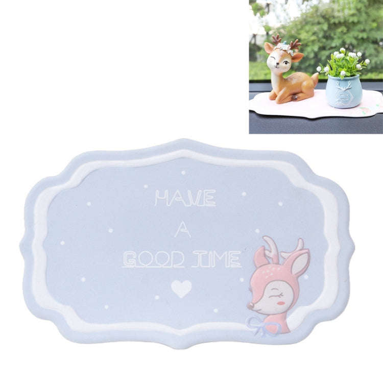 2 PCS Car Interior Decoration Anti-slip Mat PVC Soft Rubber Coaster Placemat(Time Blue)