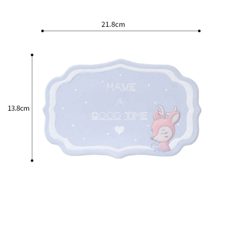 2 PCS Car Interior Decoration Anti-slip Mat PVC Soft Rubber Coaster Placemat(Time Blue)