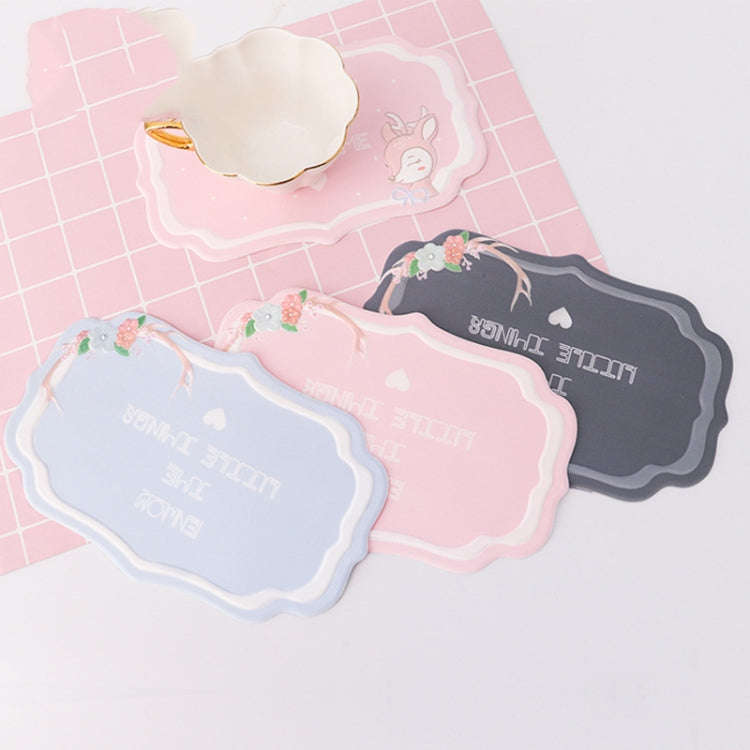 2 PCS Car Interior Decoration Anti-slip Mat PVC Soft Rubber Coaster Placemat(Fun Blue)