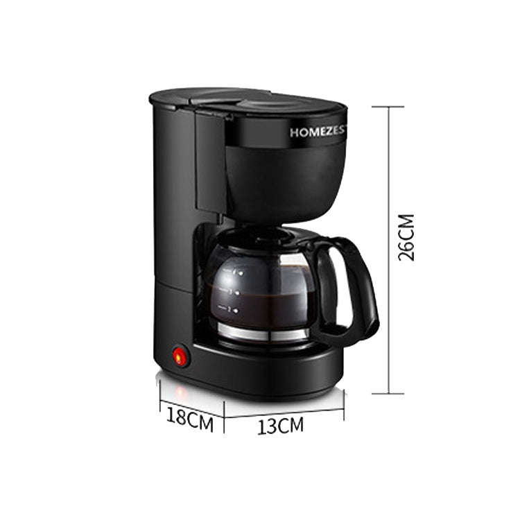 Homezest Household Small Coffee Maker Automatic Mini Drip Coffee Machine, Style:EU Plug(Black)