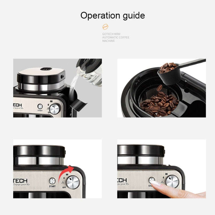 GOTECH Household Small Coffee Machine Automatic Grinding Integrated Commercial Freshly Ground Dri...