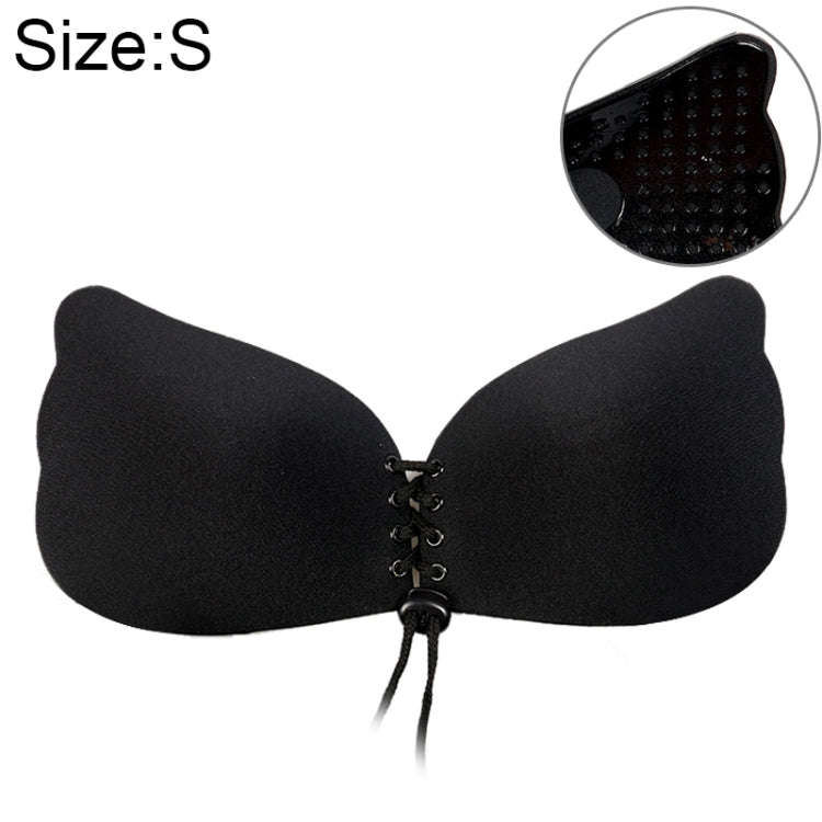 Women Self-Adhesive Strapless Bandage Blackless Solid Bra Silicone Underwear Invisible Bra, Size:...