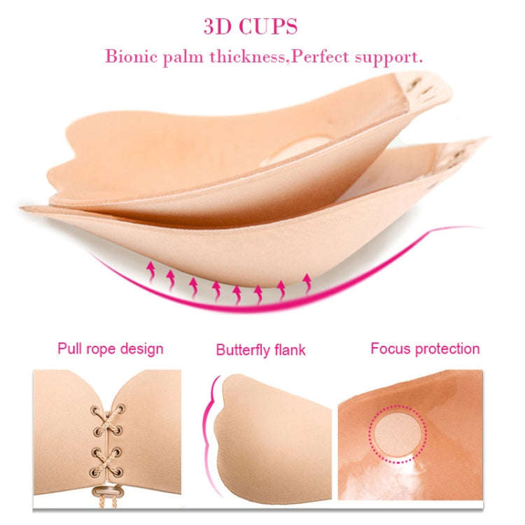 Women Self-Adhesive Strapless Bandage Blackless Solid Bra Silicone Underwear Invisible Bra, Size:...