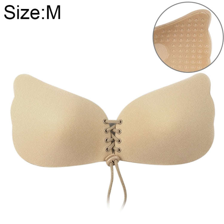 Women Self-Adhesive Strapless Bandage Blackless Solid Bra Silicone Underwear Invisible Bra, Size:...