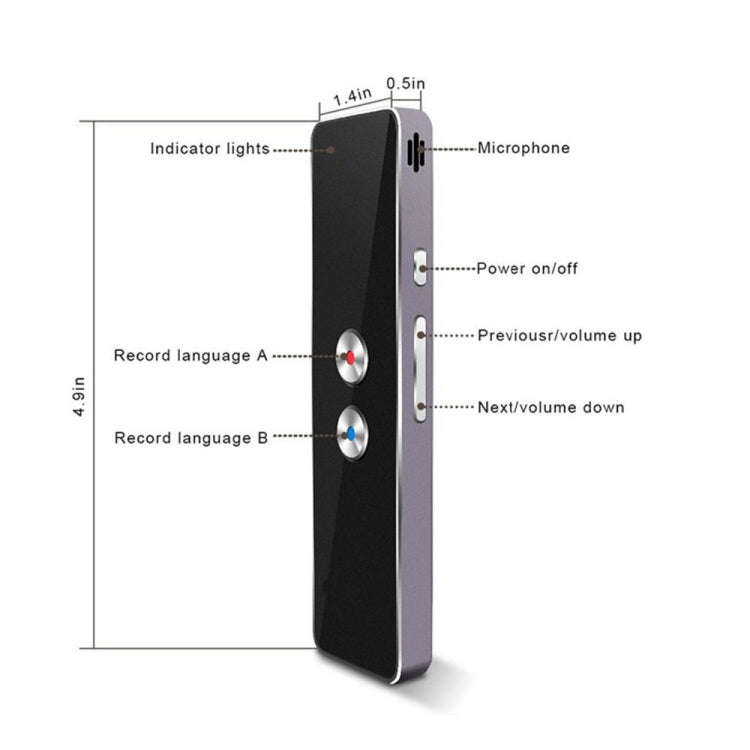 T8 Pocket Language Translator Voice 30 Languages Two Way Real Time Intercom Portable Translator F...