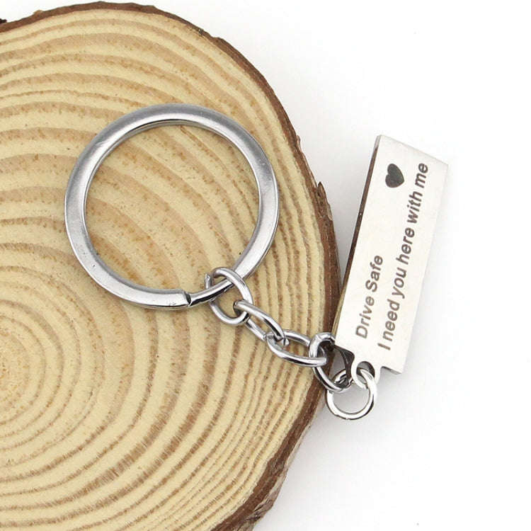 Fashion Keyring Gifts Engraved Drive Safe I Need You Here With Me Keychain Couples Boyfriend Girl...