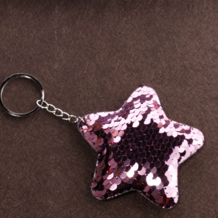 2 PCS Cute Chaveiro Star Keychain Glitter Pompom Sequins Key Chain Gifts for Women Llaveros Mujer...