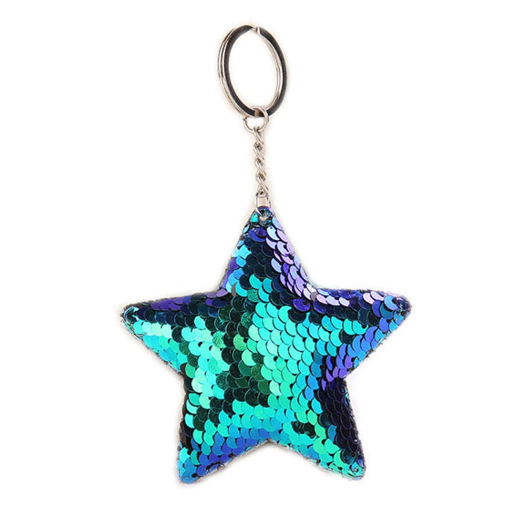 2 PCS Cute Chaveiro Star Keychain Glitter Pompom Sequins Key Chain Gifts for Women Llaveros Mujer...