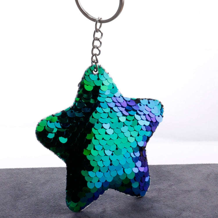 2 PCS Cute Chaveiro Star Keychain Glitter Pompom Sequins Key Chain Gifts for Women Llaveros Mujer...