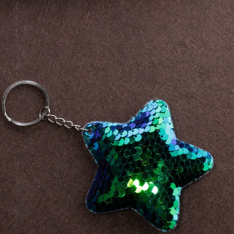 2 PCS Cute Chaveiro Star Keychain Glitter Pompom Sequins Key Chain Gifts for Women Llaveros Mujer...