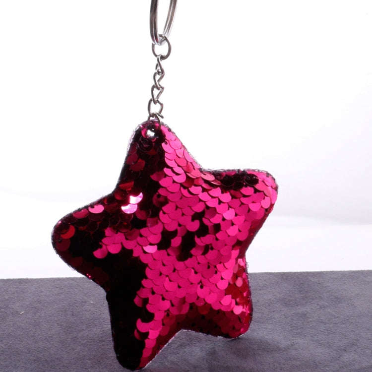 2 PCS Cute Chaveiro Star Keychain Glitter Pompom Sequins Key Chain Gifts for Women Llaveros Mujer...