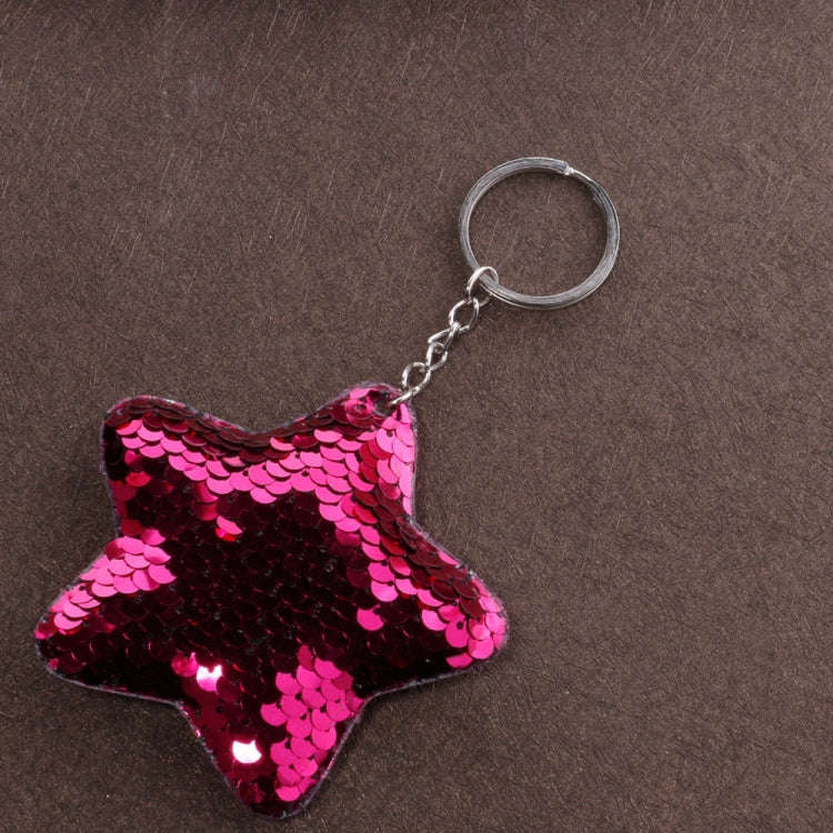 2 PCS Cute Chaveiro Star Keychain Glitter Pompom Sequins Key Chain Gifts for Women Llaveros Mujer...