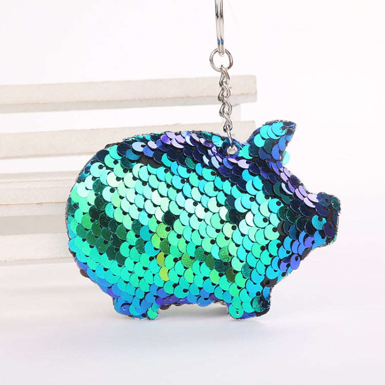 2PCS Cute Chaveiro Pig Keychain Glitter Pompom Sequins Key Chain Gifts for Women Llaveros Mujer C...