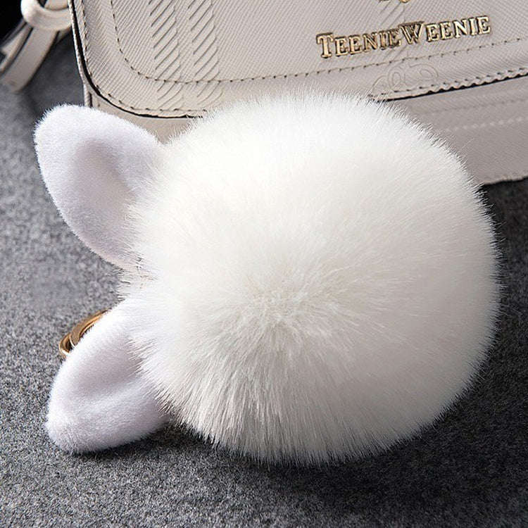 Fur Pom Keychains Fake Rabbit Fur Ball Keychain(red)