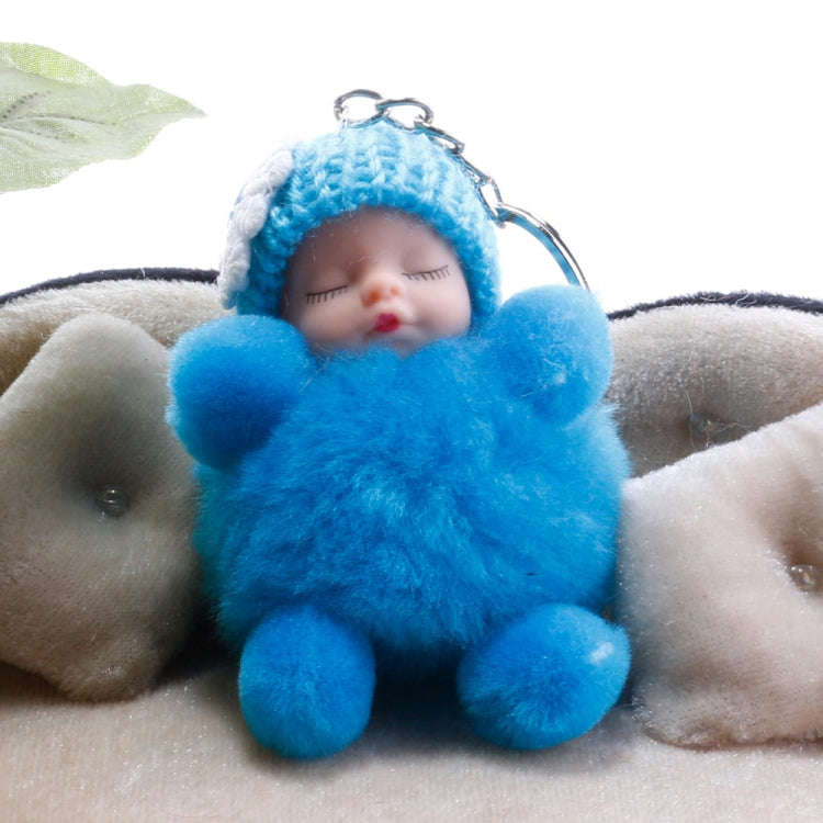Sleeping Baby Doll Ball Key Chain Car Keyring Holder Bag Pendant Charm Keychain(Magenta)