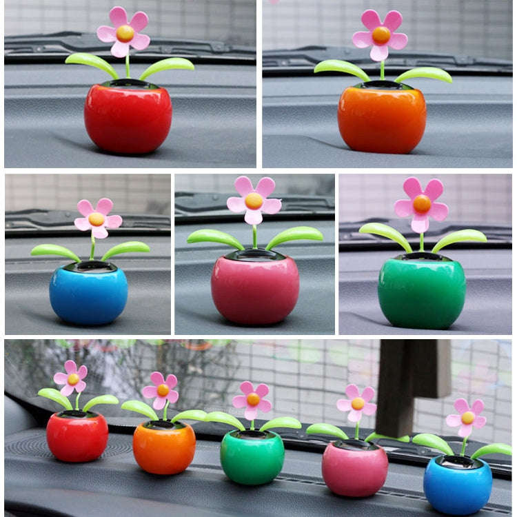 Solar Toy Mini Dancing Flower Sunflower Great as Gift or Car Decoration, Color Random for Delivery