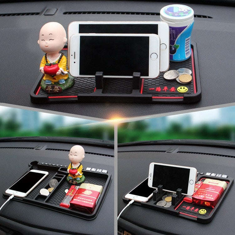 Car Interior Car Multifunctional Instrument Panel Storage Pad Car Phone Bracket Anti-slip Pad Wit...