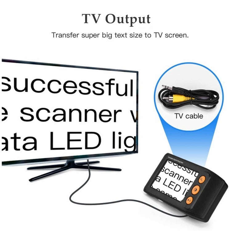 3.5 Inch 2X-25X High-Definition Handheld  Magnifying Glass Electronic Vision Aid(Black)