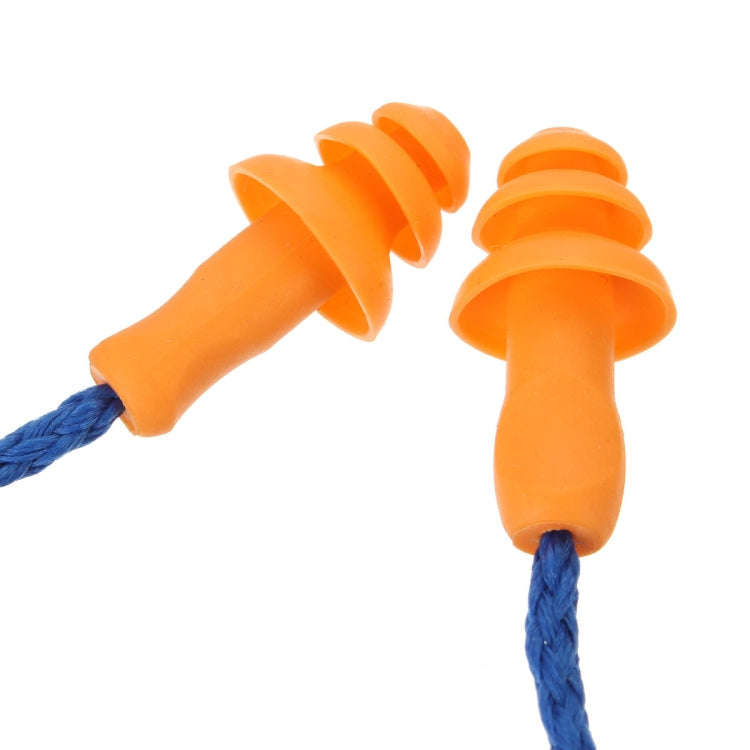 10 PCS Soft Silicone Corded Ear Plugs ears Protector Reusable Hearing Protection Noise Reduction ...