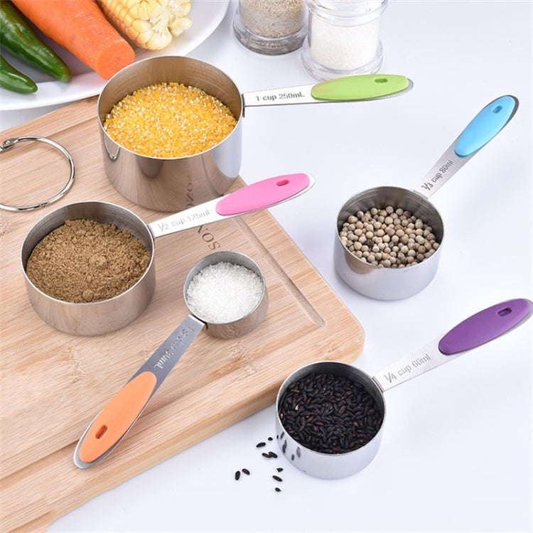 5 in 1 Stainless Steel Measuring Spoon Set Coffee Spoon Baking Kitchen Gadget, Style:Measuring Cu...