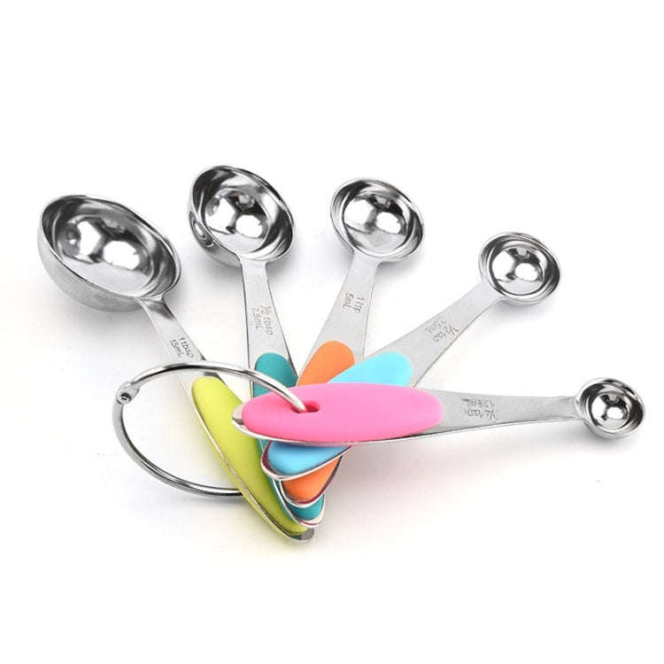 5 in 1 Stainless Steel Measuring Spoon Set Coffee Spoon Baking Kitchen Gadget, Style:Measuring Sp...