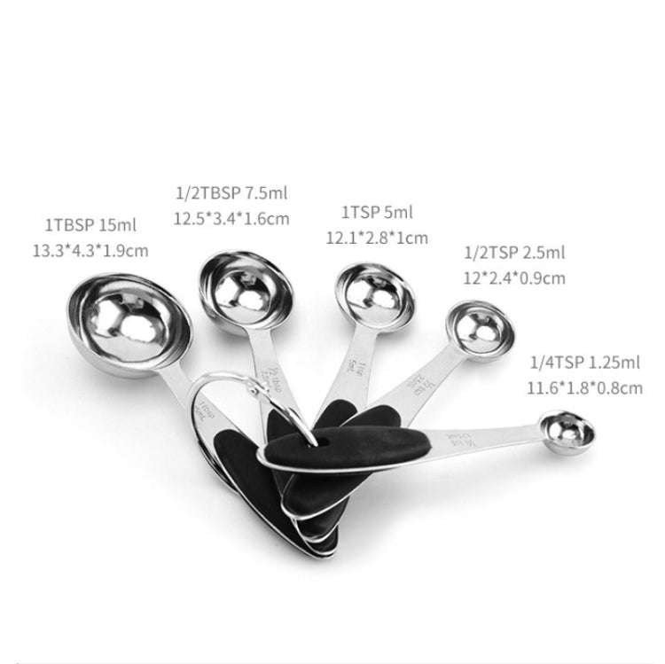 5 in 1 Stainless Steel Measuring Spoon Set Coffee Spoon Baking Kitchen Gadget, Style:Measuring Sp...