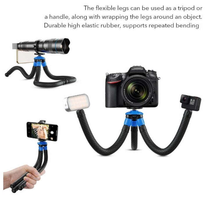 APEXEL APL-JJ07 Portable Hose Octopus Mini Mobile Phone Gopro Camera Selfie Live Stand(Blue Black)