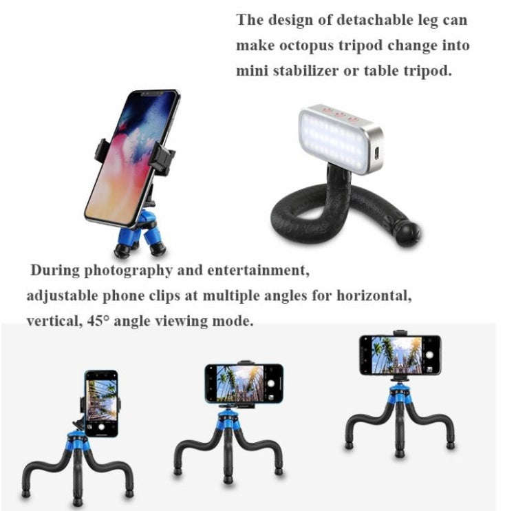 APEXEL APL-JJ07 Portable Hose Octopus Mini Mobile Phone Gopro Camera Selfie Live Stand(Blue Black)