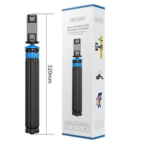 APEXEL APL-JJ07 Portable Hose Octopus Mini Mobile Phone Gopro Camera Selfie Live Stand(Blue Black)
