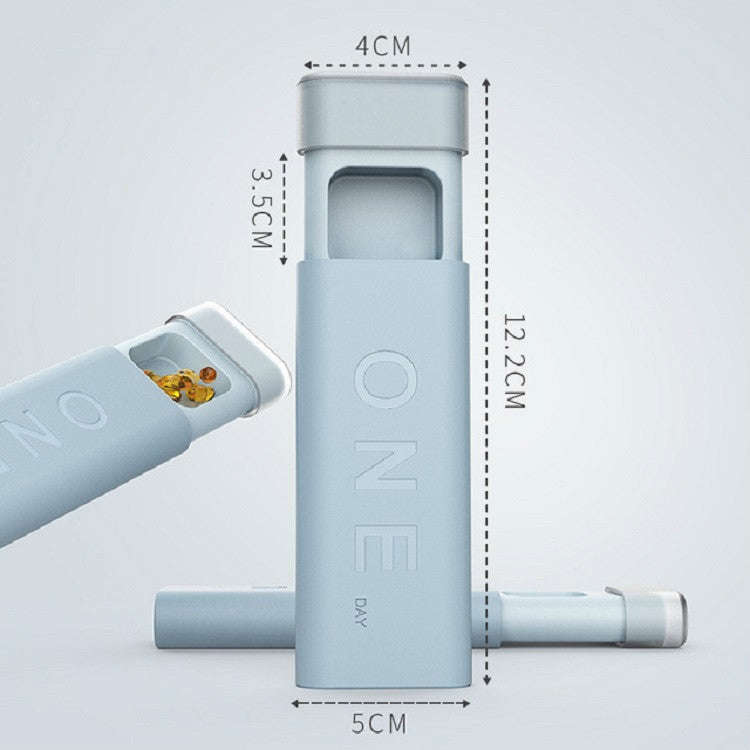 Portable Mini Dispensing Pill Box to Store Pill Sealed Box(Sky Blue)