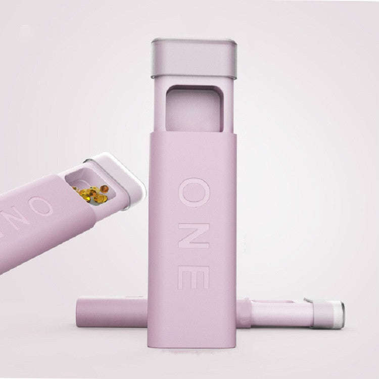 Portable Mini Dispensing Pill Box to Store Pill Sealed Box(Cherry Blossom Powder)