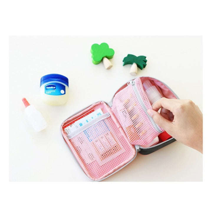 Cute Heart Mini Medicine Bag First Aid Emergency Kits Organizer Outdoor Household Pill Bag, Size:...