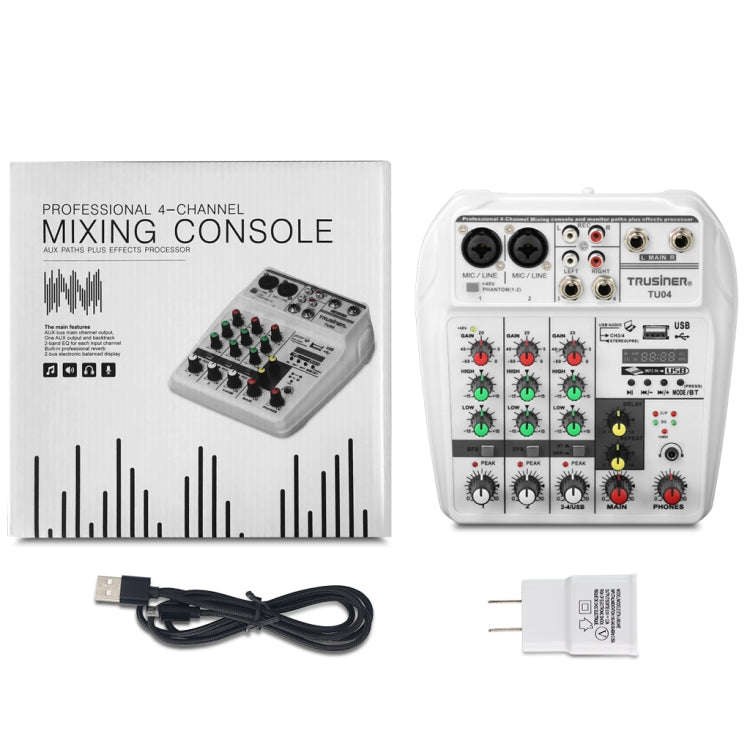TU04 BT Sound Mixing Console Record 48V Phantom Power Monitor AUX Paths Plus Effects 4 Channels A...