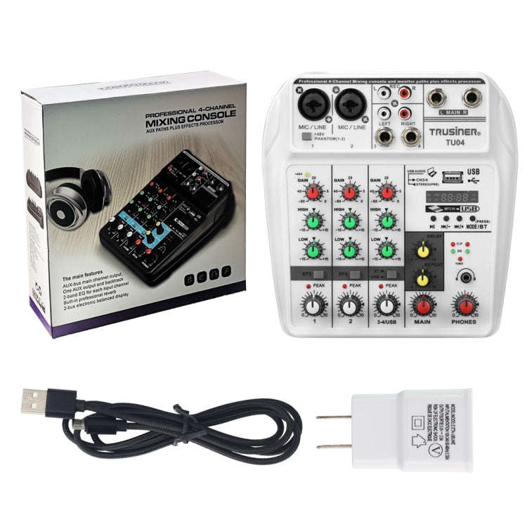 TU04 BT Sound Mixing Console Record 48V Phantom Power Monitor AUX Paths Plus Effects 4 Channels A...