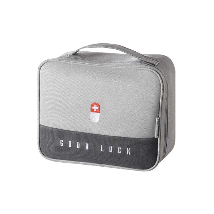 Thickened Large-Capacity Multifunctional Medicine Box Family Portable Storage Bag(Gray)