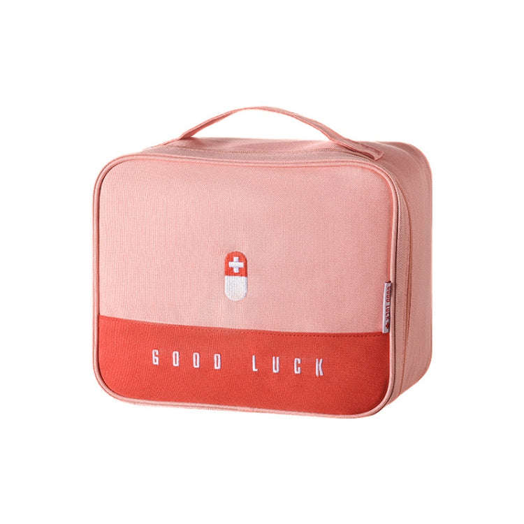 Thickened Large-Capacity Multifunctional Medicine Box Family Portable Storage Bag(Pink)