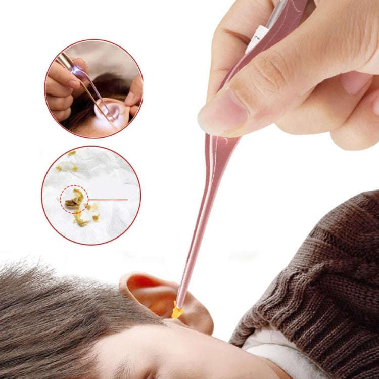 3 PCS Visible Light Ear Spoon Tool Tweezers(Random Color Delivery)