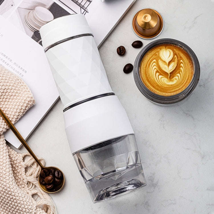 Portable Hand Pressure Espresso Machine Outdoor Accompanying Mini Coffee Cup(White)